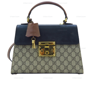 GUCCI GG SUPREME PADLOCK TOP HANDLE BAG – BEIGE/EBONY, BLACK & BROWN