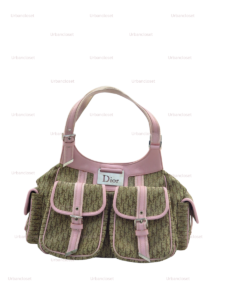 CHRISTIAN DIOR VINTAGE TROTTER MONOGRAM DOUBLE POCKET SHOULDER BAG