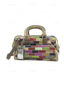 DOLCE & GABBANA MISS EASY WAY AYERS SNAKESKIN PATCHWORK SATCHEL