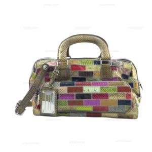 DOLCE & GABBANA MISS EASY WAY AYERS SNAKESKIN PATCHWORK SATCHEL