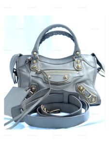 Balenciaga Mini Metallic Edge City Bag Beige
