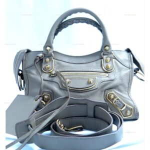 Balenciaga Mini Metallic Edge City Bag Beige
