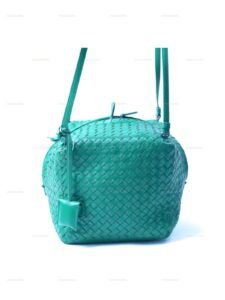 Bottega Veneta Nappa Intrecciato Cube Shoulder Bag Green