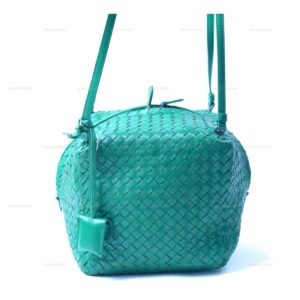 Bottega Veneta Nappa Intrecciato Cube Shoulder Bag Green